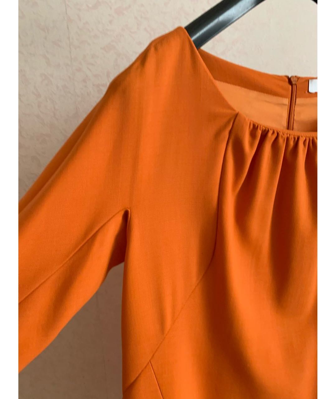 'S MAX MARA Оранжевое шерстяное повседневное платье, фото 4