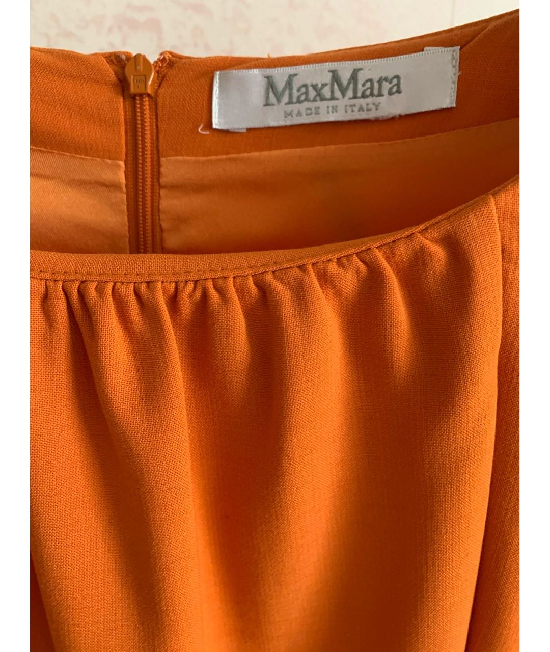 'S MAX MARA Оранжевое шерстяное повседневное платье, фото 3