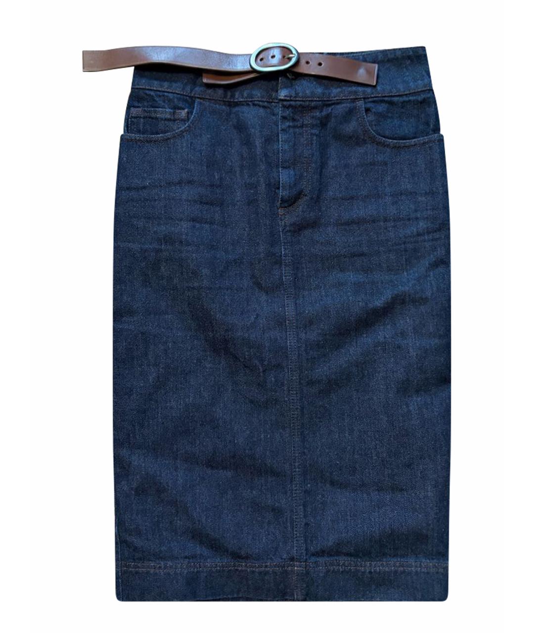 TOM FORD Темно-синяя деним юбка миди, фото 1