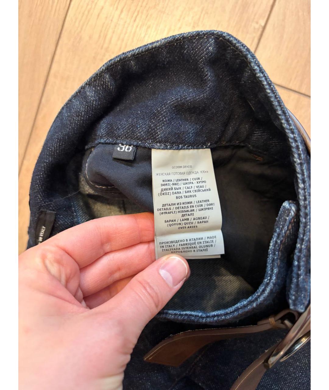 TOM FORD Темно-синяя деним юбка миди, фото 3