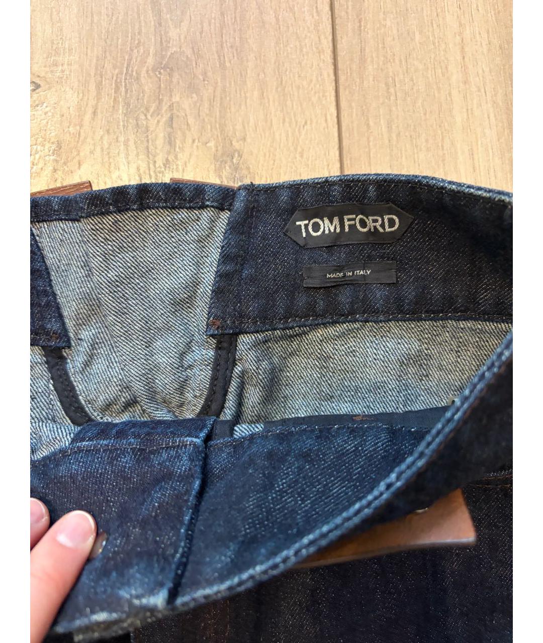 TOM FORD Темно-синяя деним юбка миди, фото 5