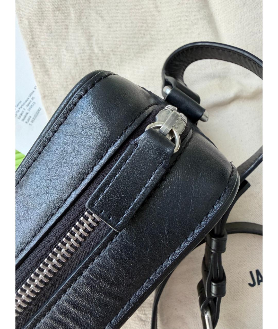 JACQUEMUS Черная кожаная сумка на плечо, фото 9