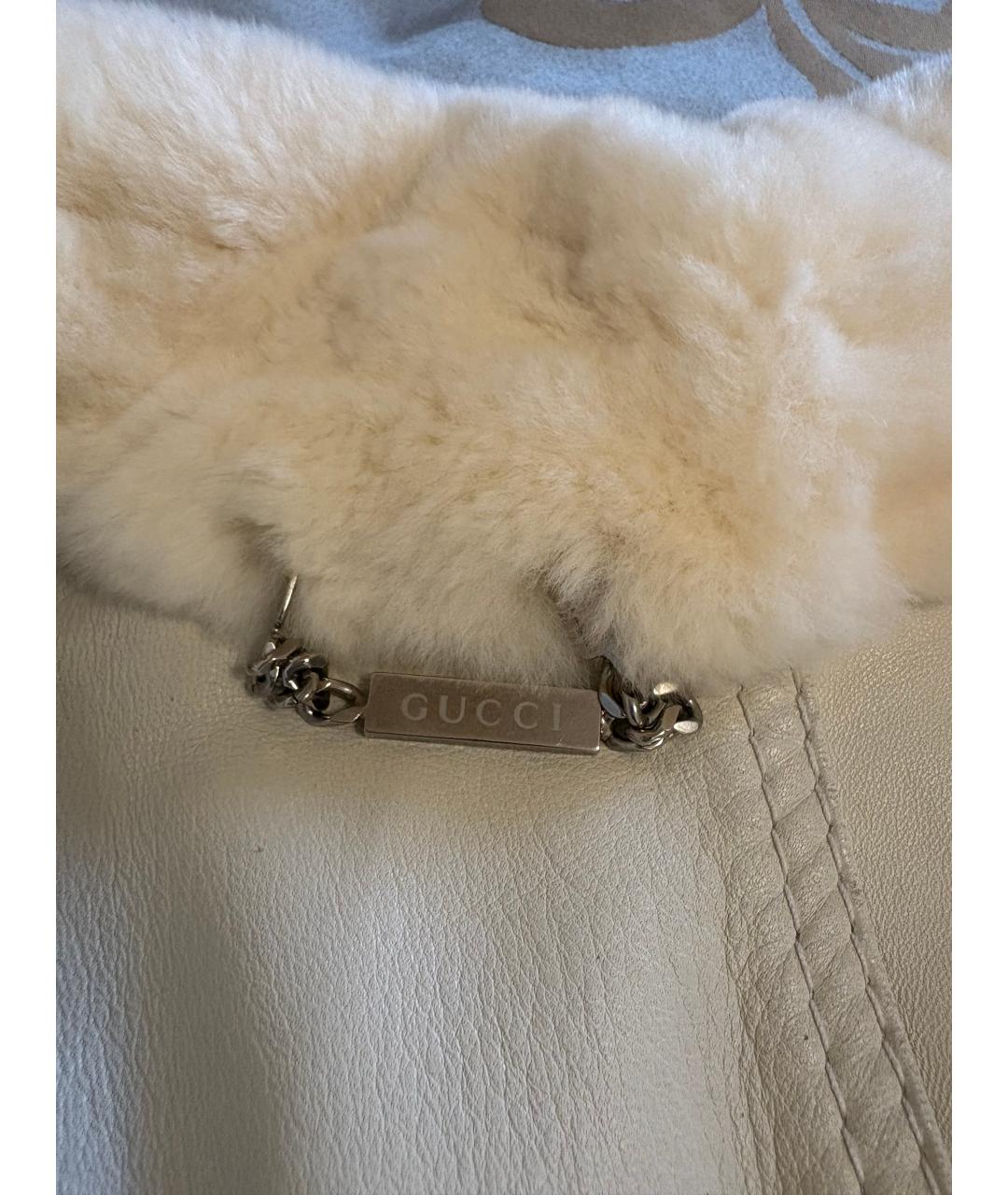 GUCCI Белая меховая шуба, фото 4