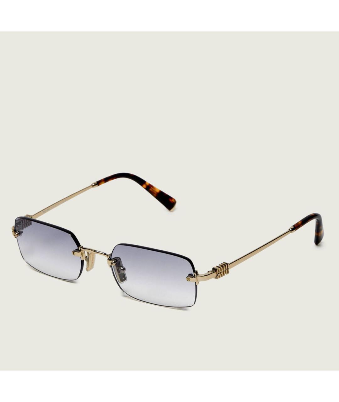 MIU MIU Голубые металлические солнцезащитные очки, фото 2