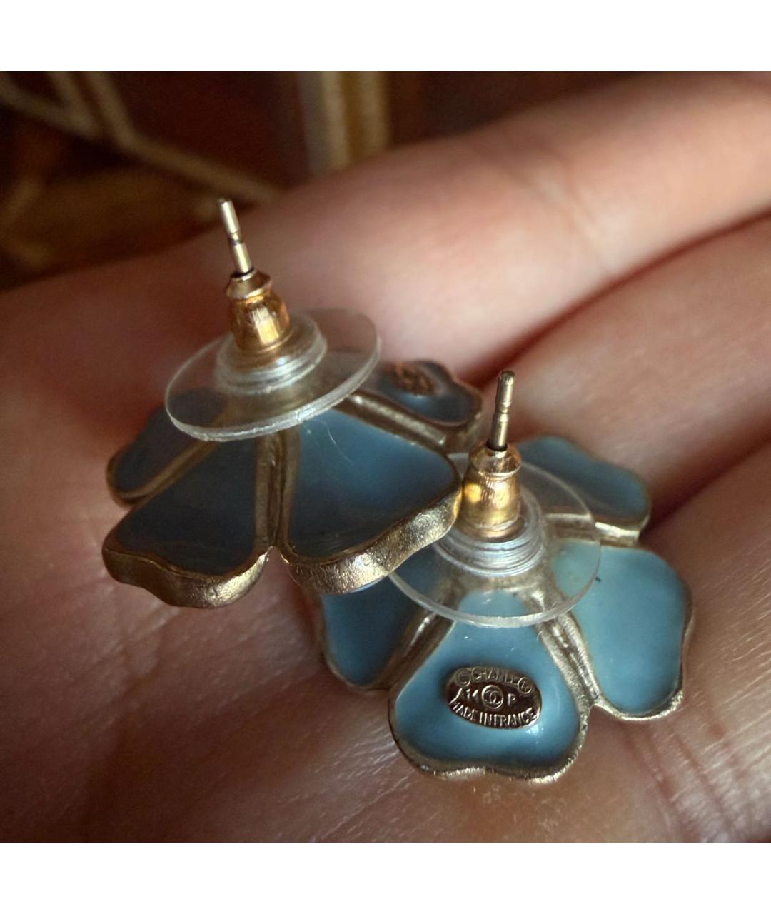 CHANEL Голубые пластиковые серьги, фото 2