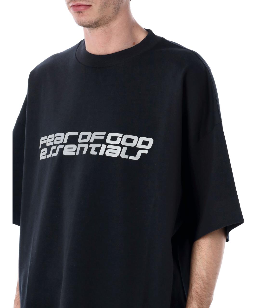 FEAR OF GOD ESSENTIALS Черная хлопковая футболка, фото 3