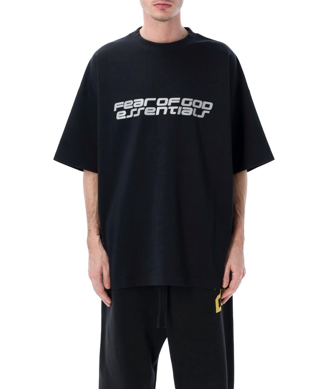 FEAR OF GOD ESSENTIALS Черная хлопковая футболка, фото 1