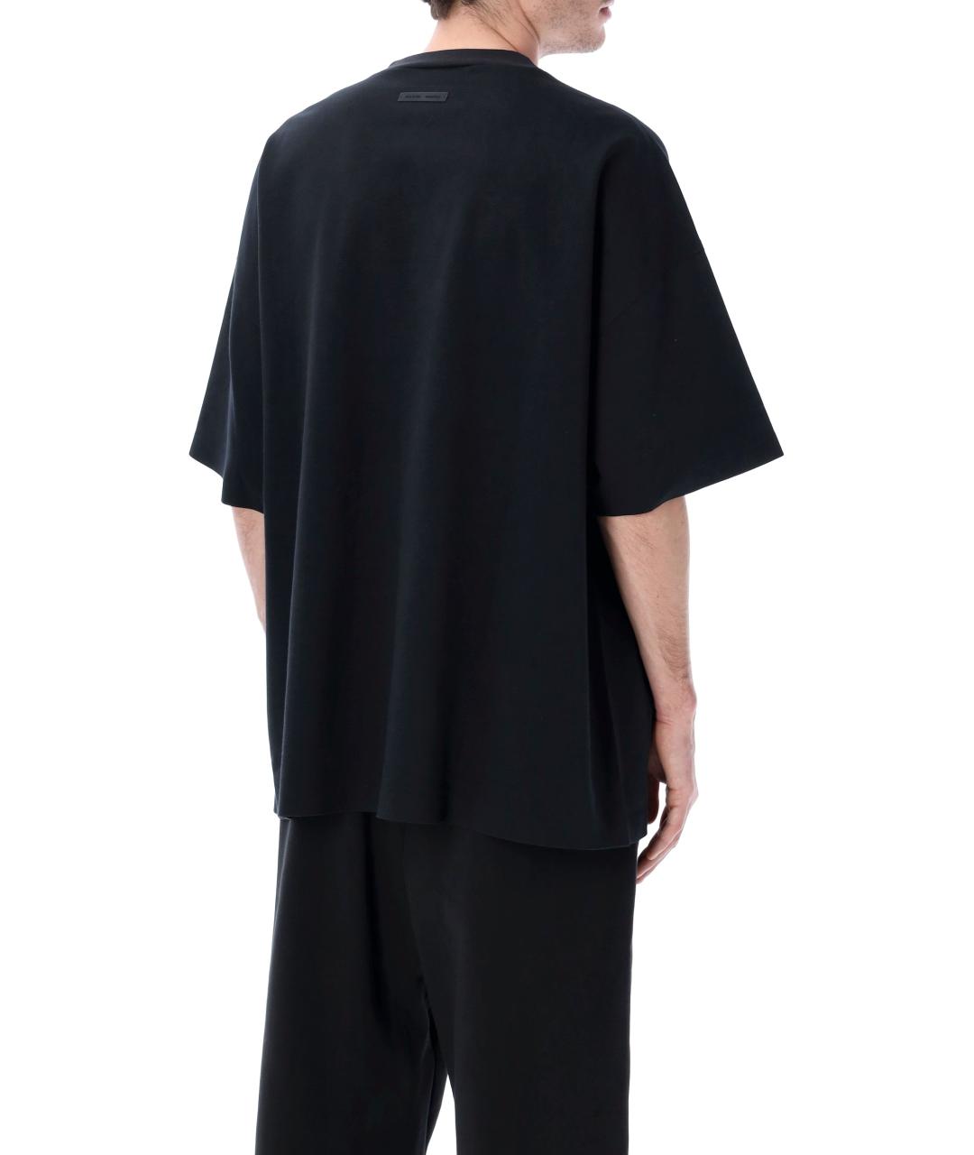 FEAR OF GOD ESSENTIALS Черная хлопковая футболка, фото 2