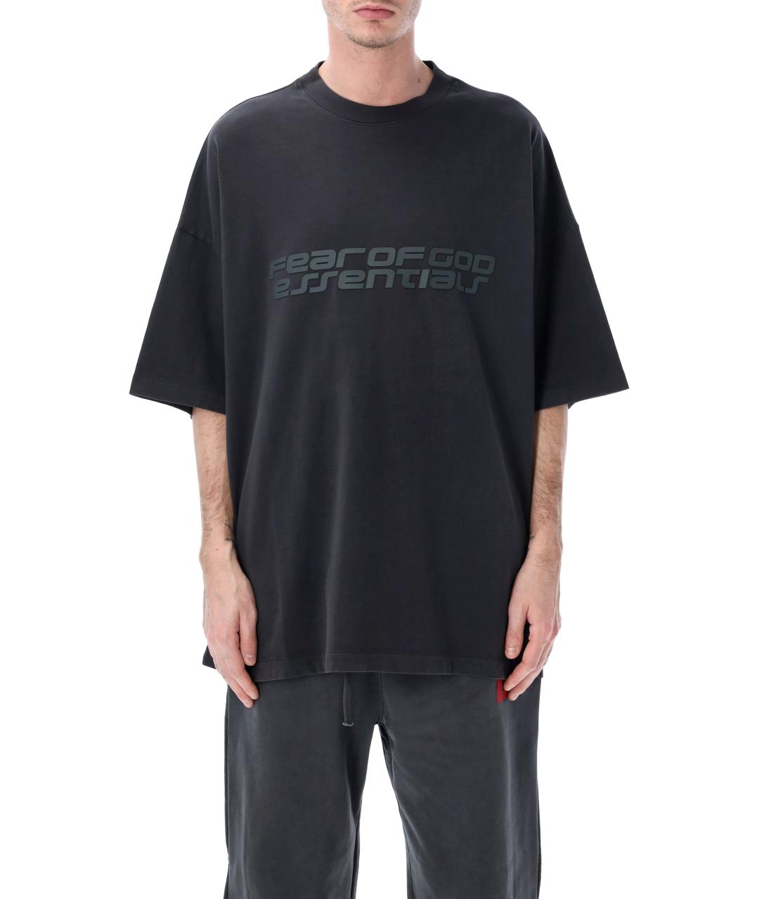 FEAR OF GOD ESSENTIALS Черная хлопковая футболка, фото 1