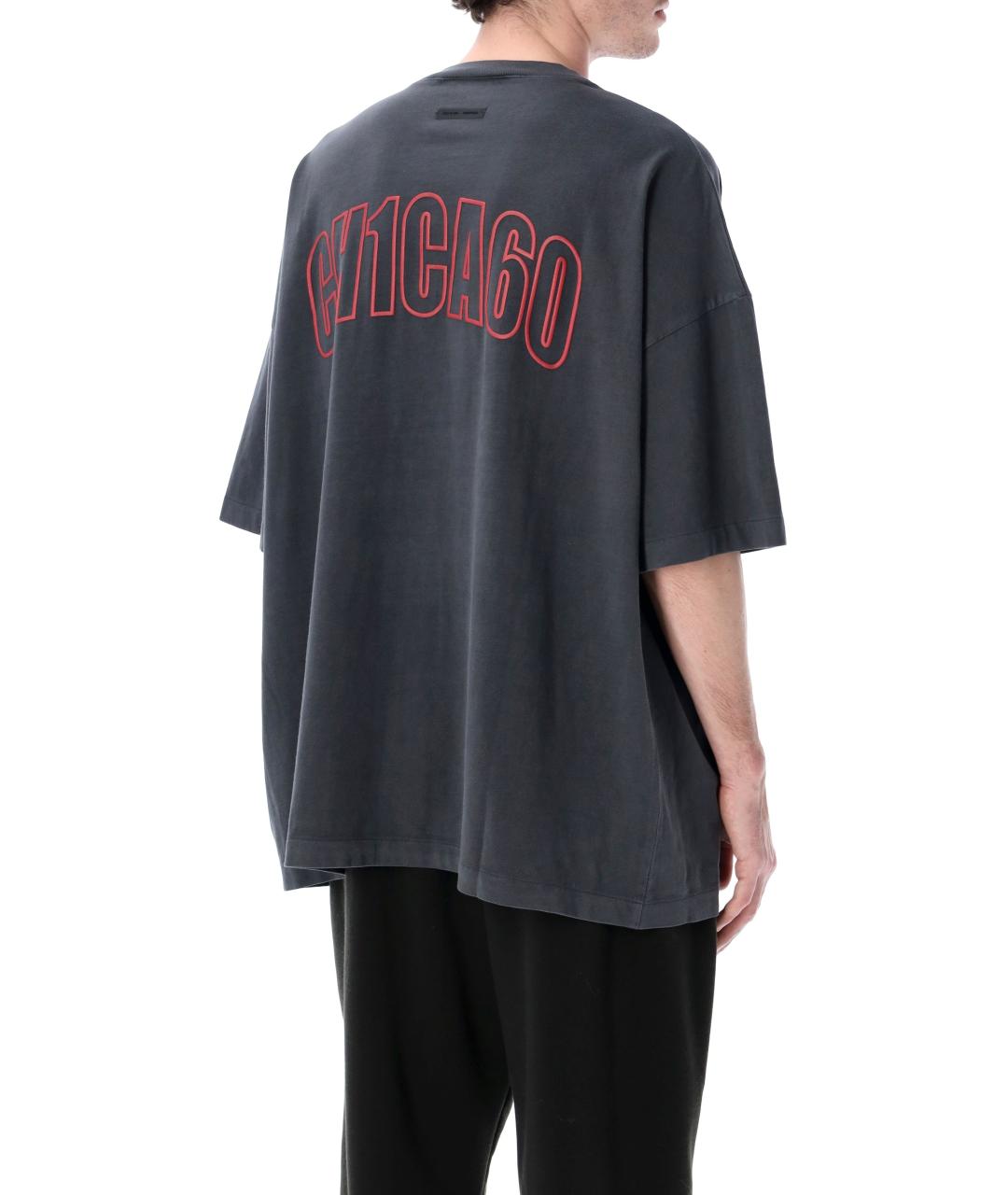 FEAR OF GOD ESSENTIALS Антрацитовая хлопковая футболка, фото 2