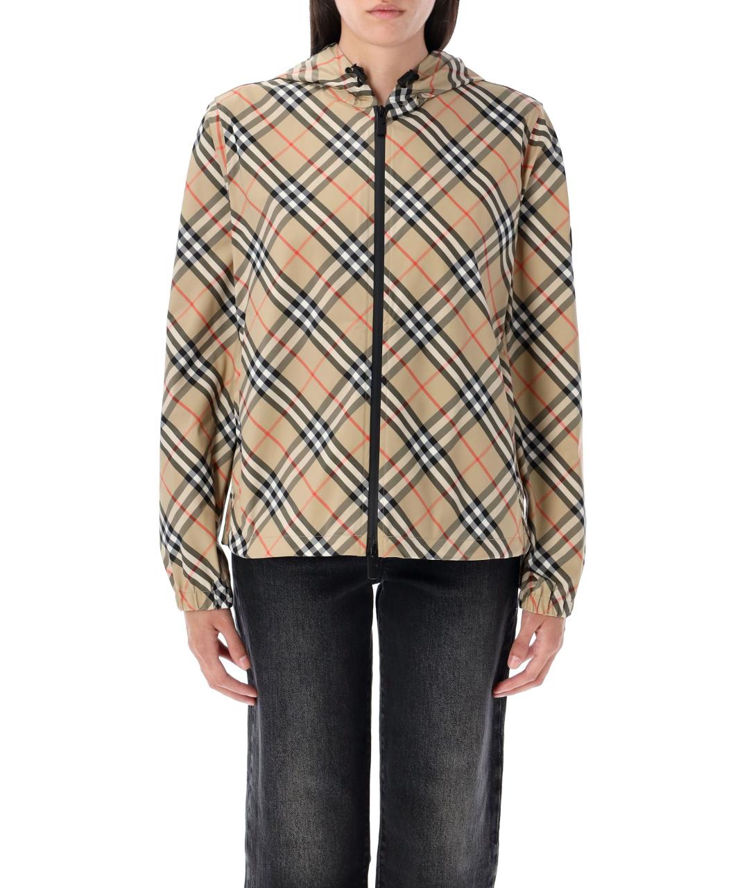 BURBERRY Бежевая полиэстеровая куртка, фото 2