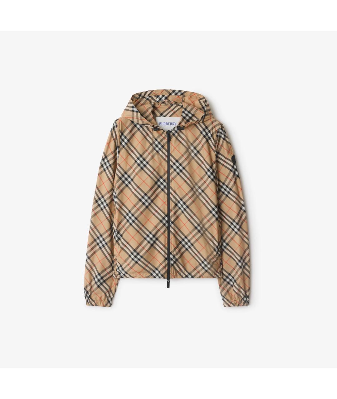 BURBERRY Бежевая полиэстеровая куртка, фото 5