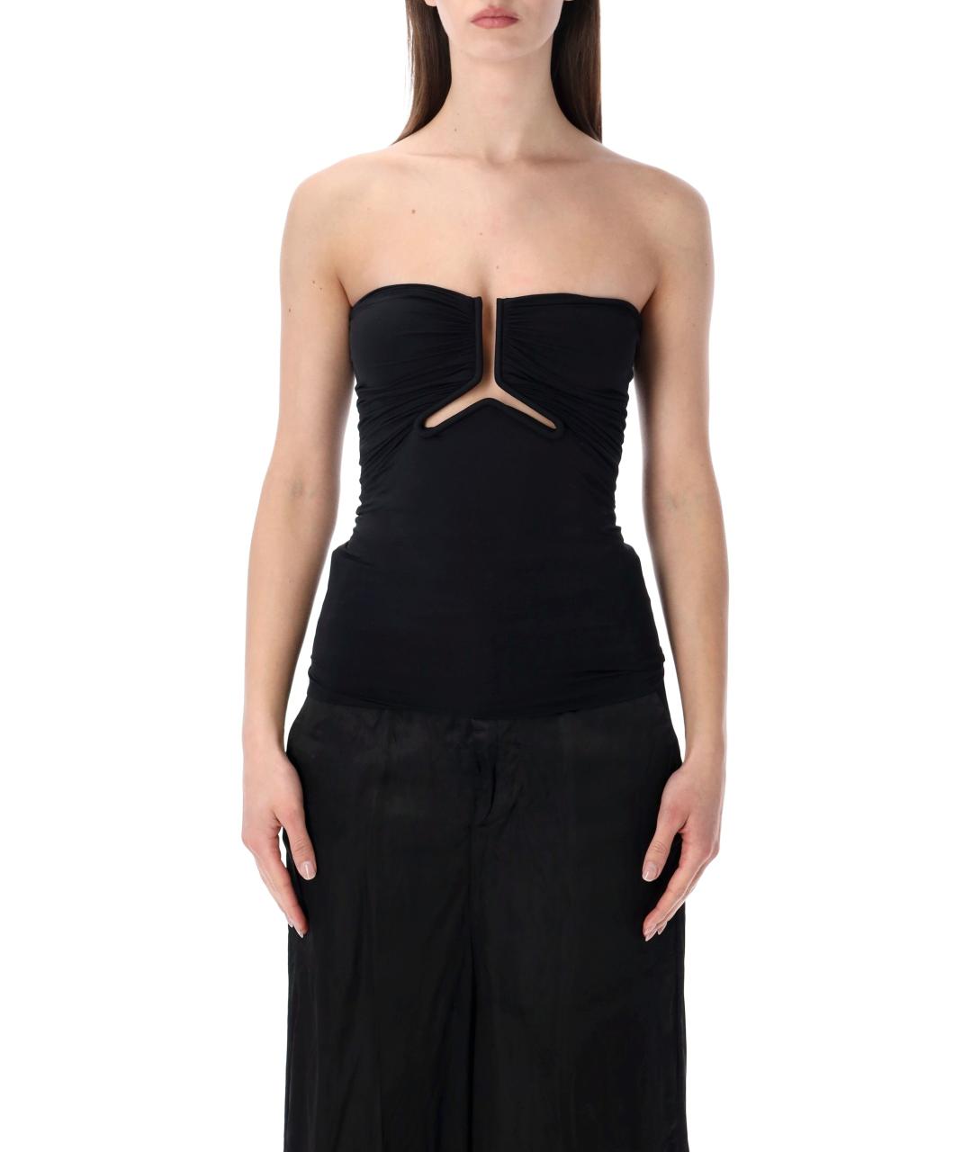RICK OWENS Черная полиамидовая майка, фото 1