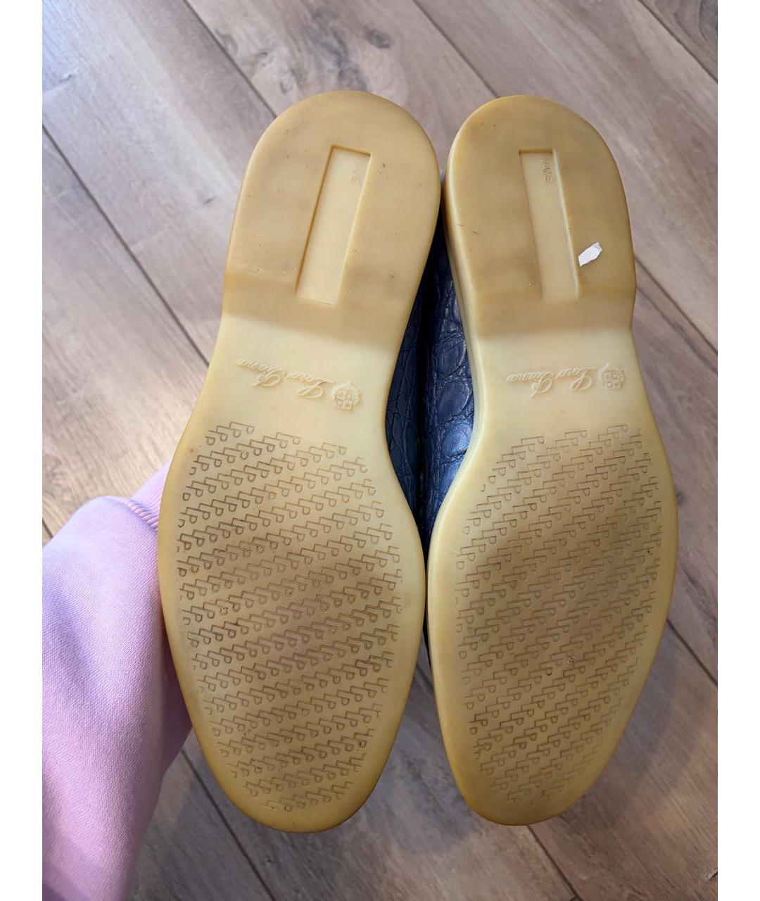 LORO PIANA Синие лоферы из экзотической кожи, фото 5