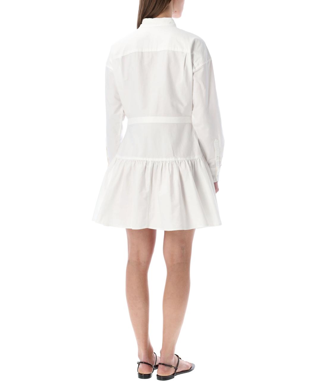 POLO RALPH LAUREN Белое хлопковое повседневное платье, фото 2