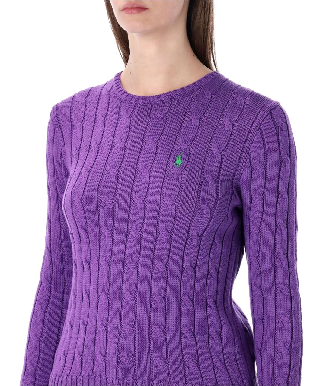 POLO RALPH LAUREN Фиолетовый хлопковый джемпер / свитер, фото 3