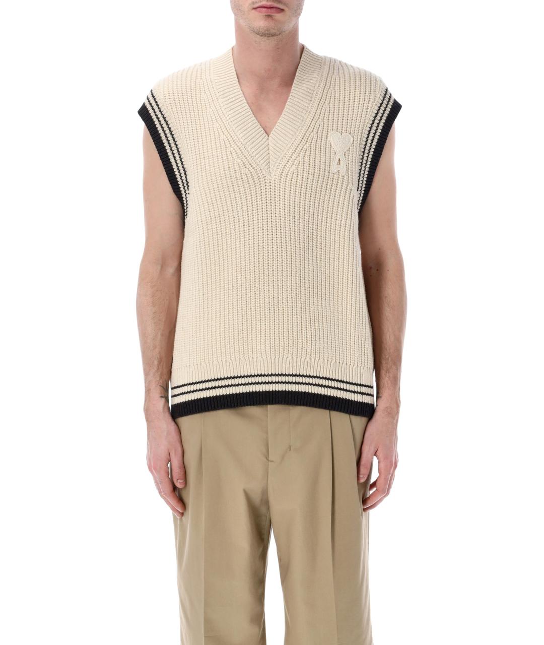 Ami Paris Бежевая шерстяная жилетка, фото 1