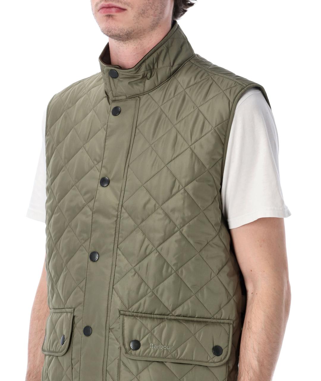 BARBOUR Зеленый полиэстеровый жилет, фото 3