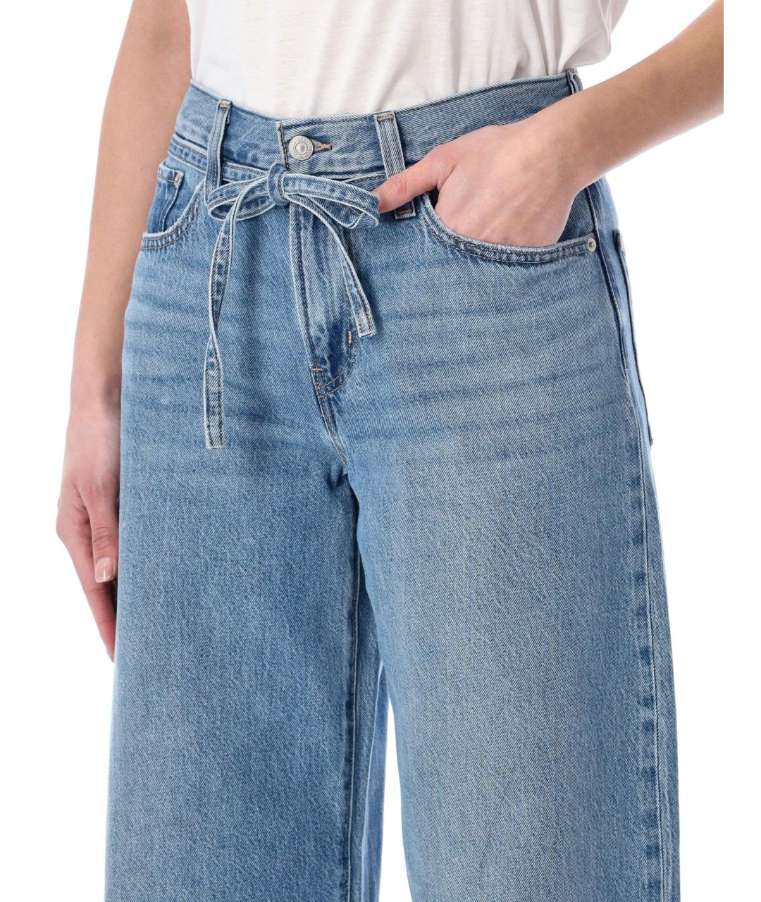 LEVI'S Синие хлопковые прямые джинсы, фото 3