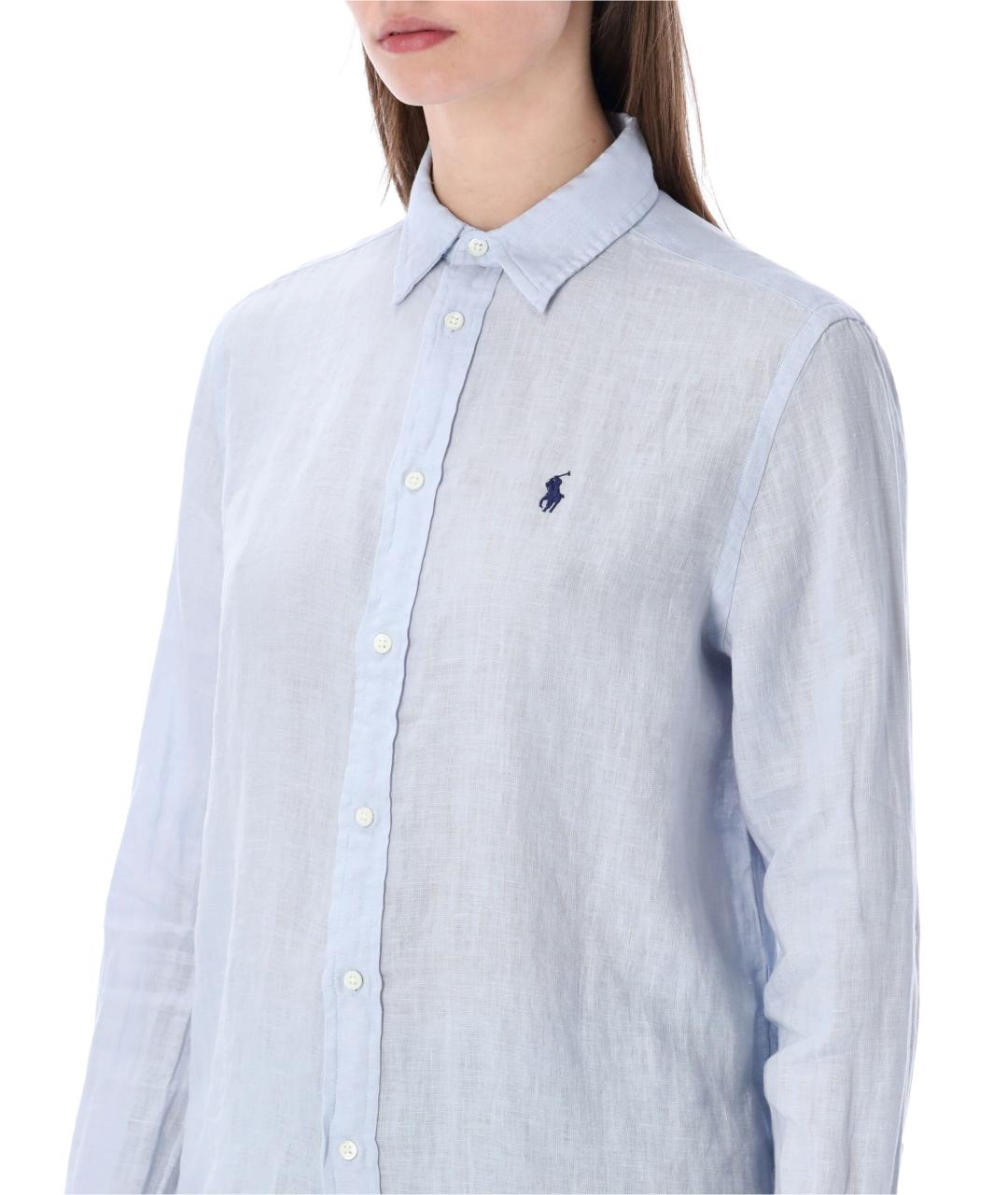 POLO RALPH LAUREN Голубая льняная рубашка, фото 3