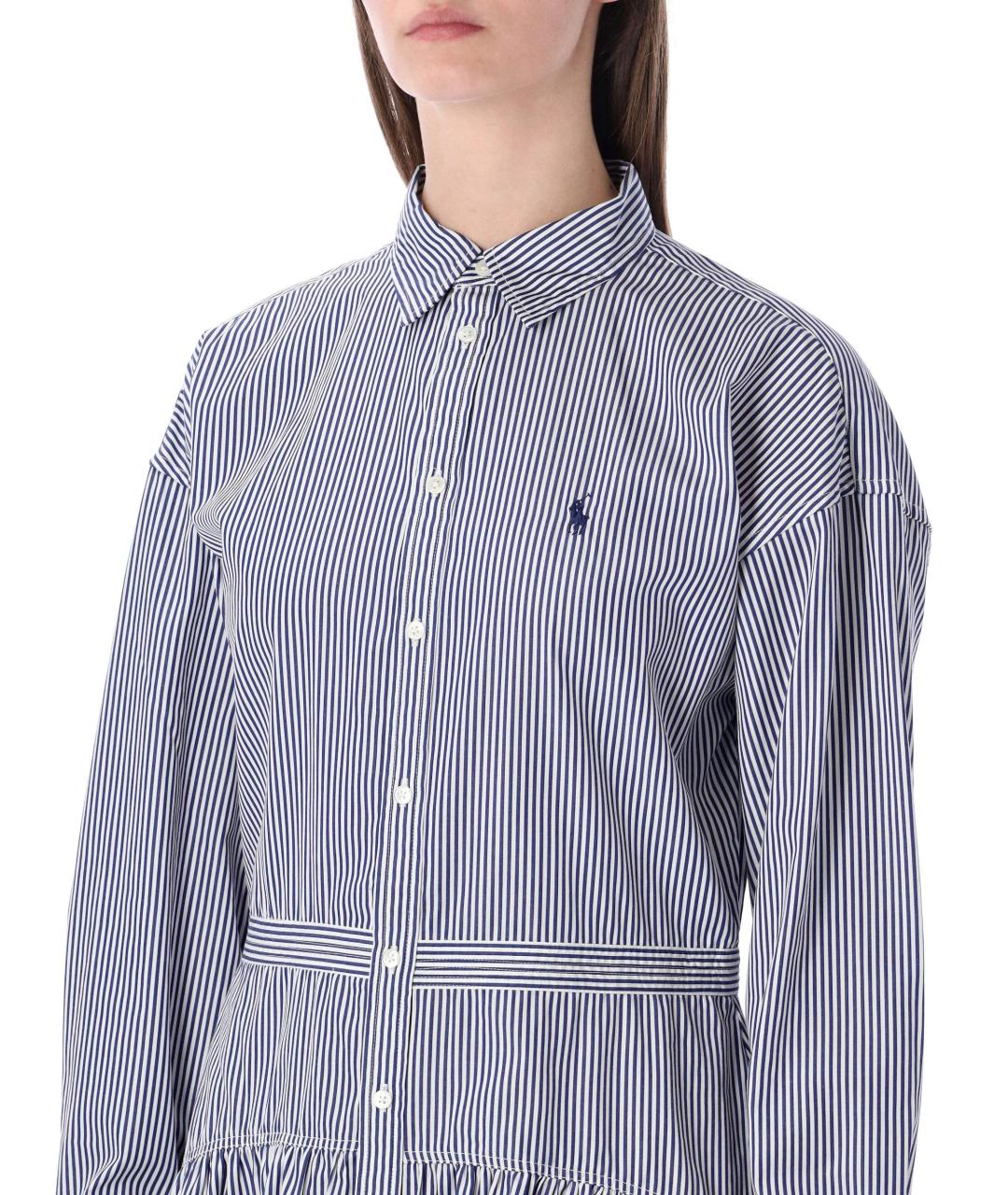 POLO RALPH LAUREN Синее хлопковое повседневное платье, фото 4