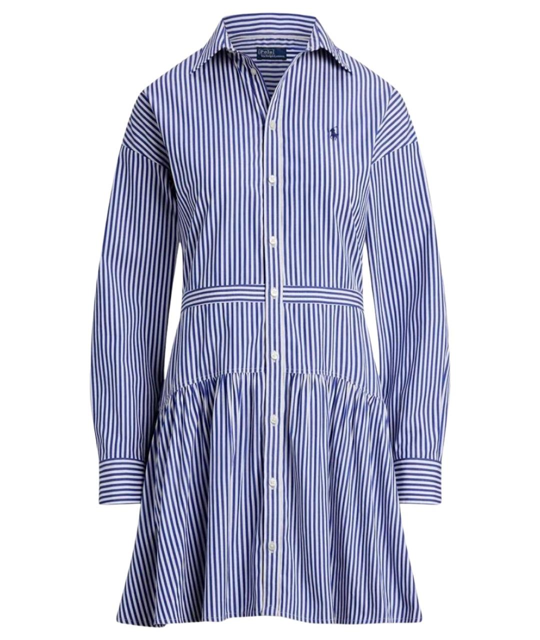 POLO RALPH LAUREN Синее хлопковое повседневное платье, фото 1