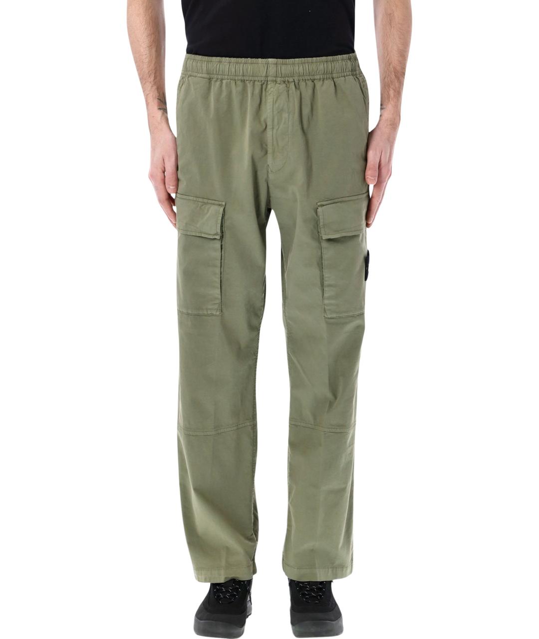 STONE ISLAND Хаки хлопковые повседневные брюки, фото 1