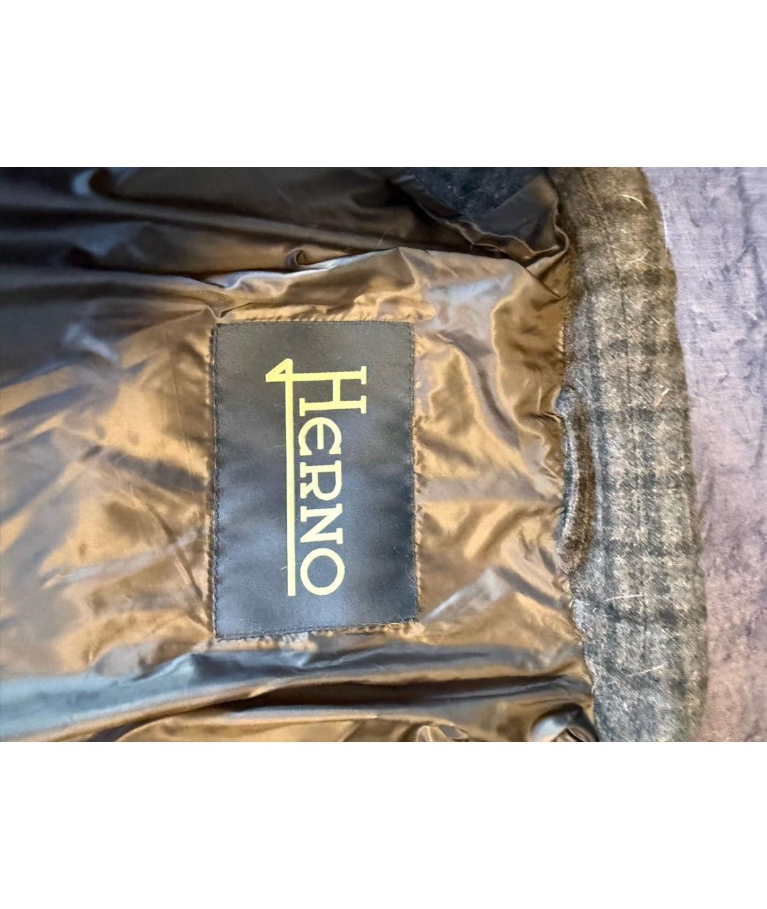 HERNO Коричневый шерстяной пуховик, фото 3