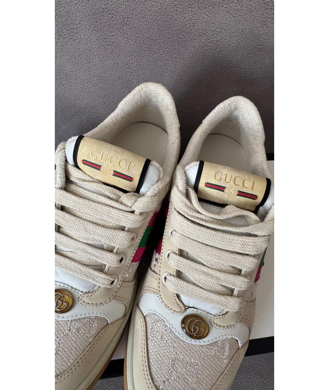 GUCCI Бежевые кеды, фото 8
