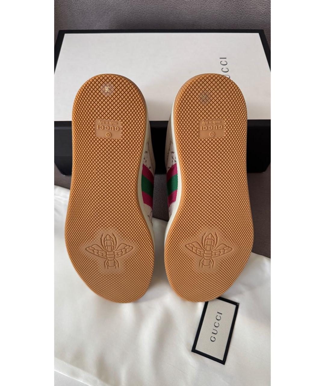 GUCCI Бежевые кеды, фото 3