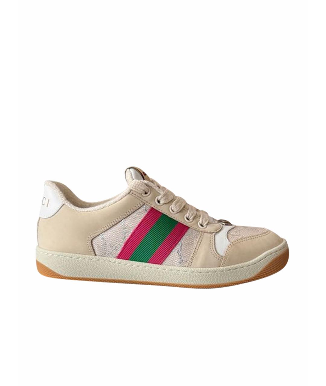 GUCCI Бежевые кеды, фото 1