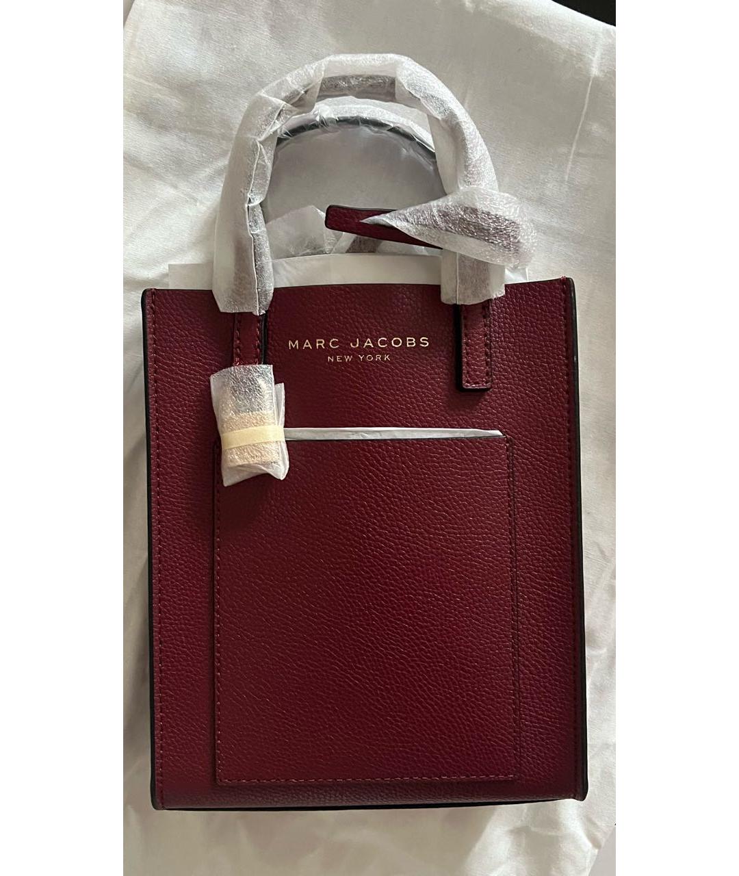 MARC JACOBS Бордовая кожаная сумка тоут, фото 4