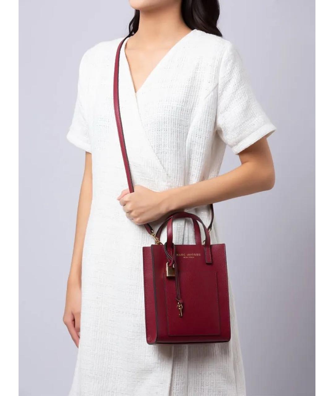 MARC JACOBS Бордовая кожаная сумка тоут, фото 2