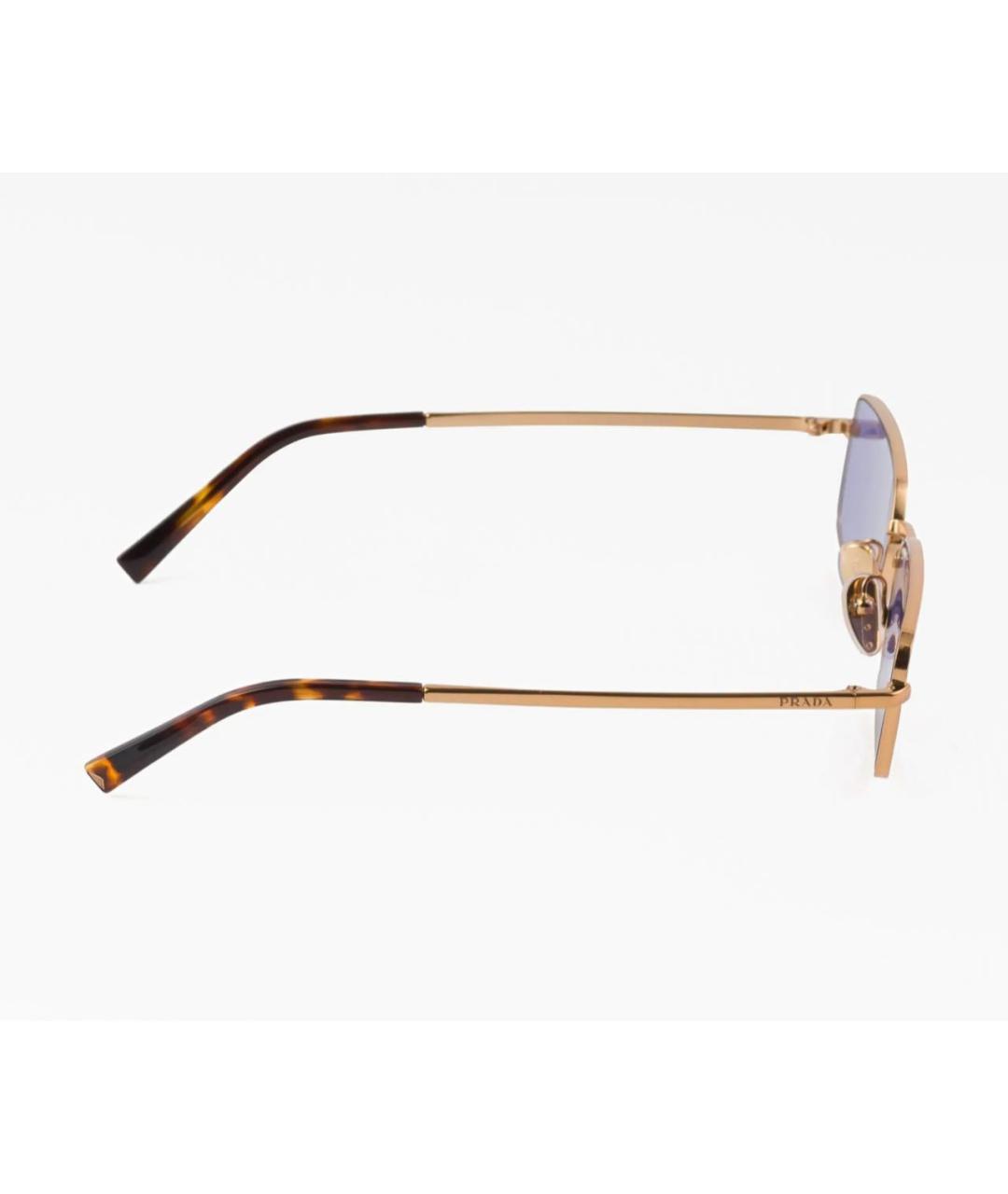 PRADA Золотые металлические солнцезащитные очки, фото 8