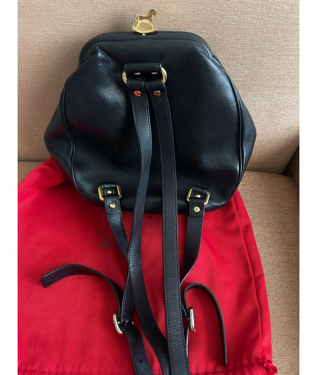 ULYANA SERGEENKO Черный кожаный рюкзак, фото 3