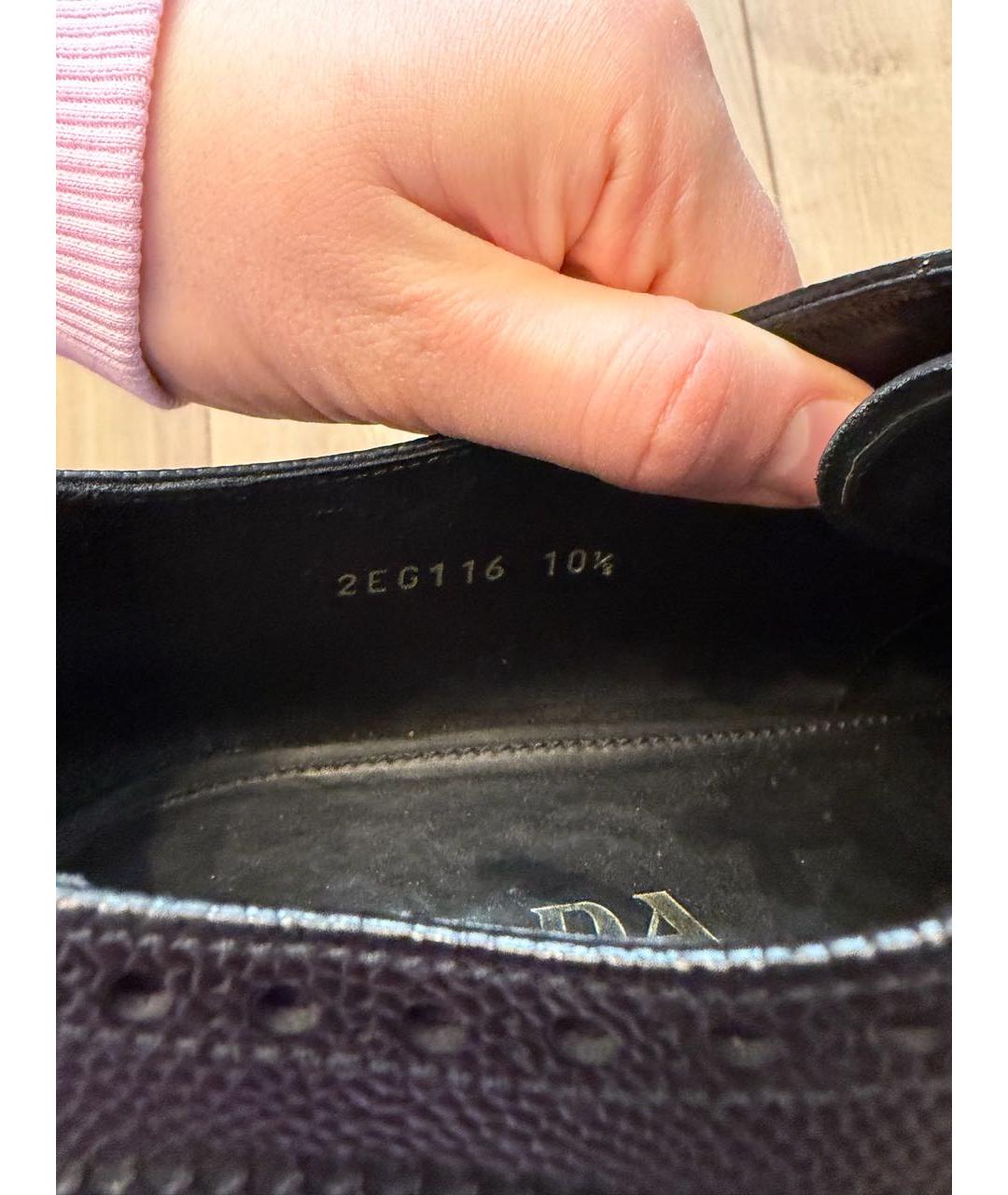 PRADA Черные кожаные низкие ботинки, фото 5