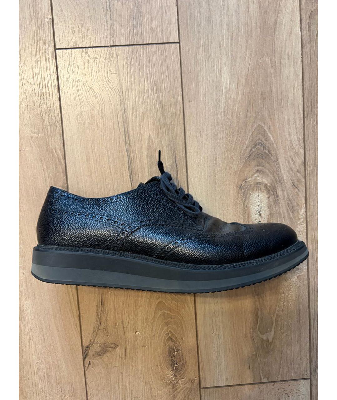 PRADA Черные кожаные низкие ботинки, фото 6