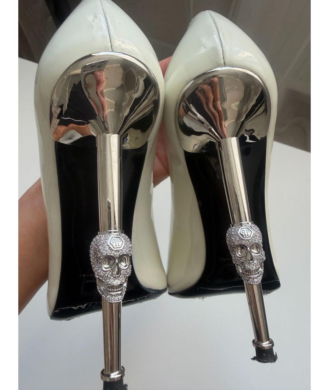 PHILIPP PLEIN Белые туфли из лакированной кожи, фото 6