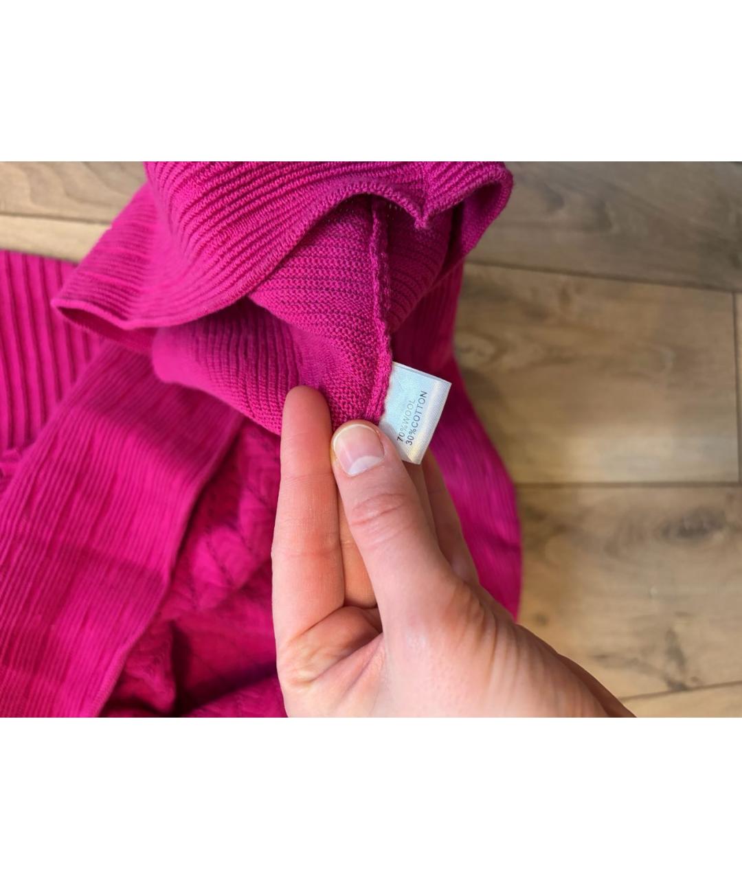 CELINE Розовое шерстяное коктейльное платье, фото 4