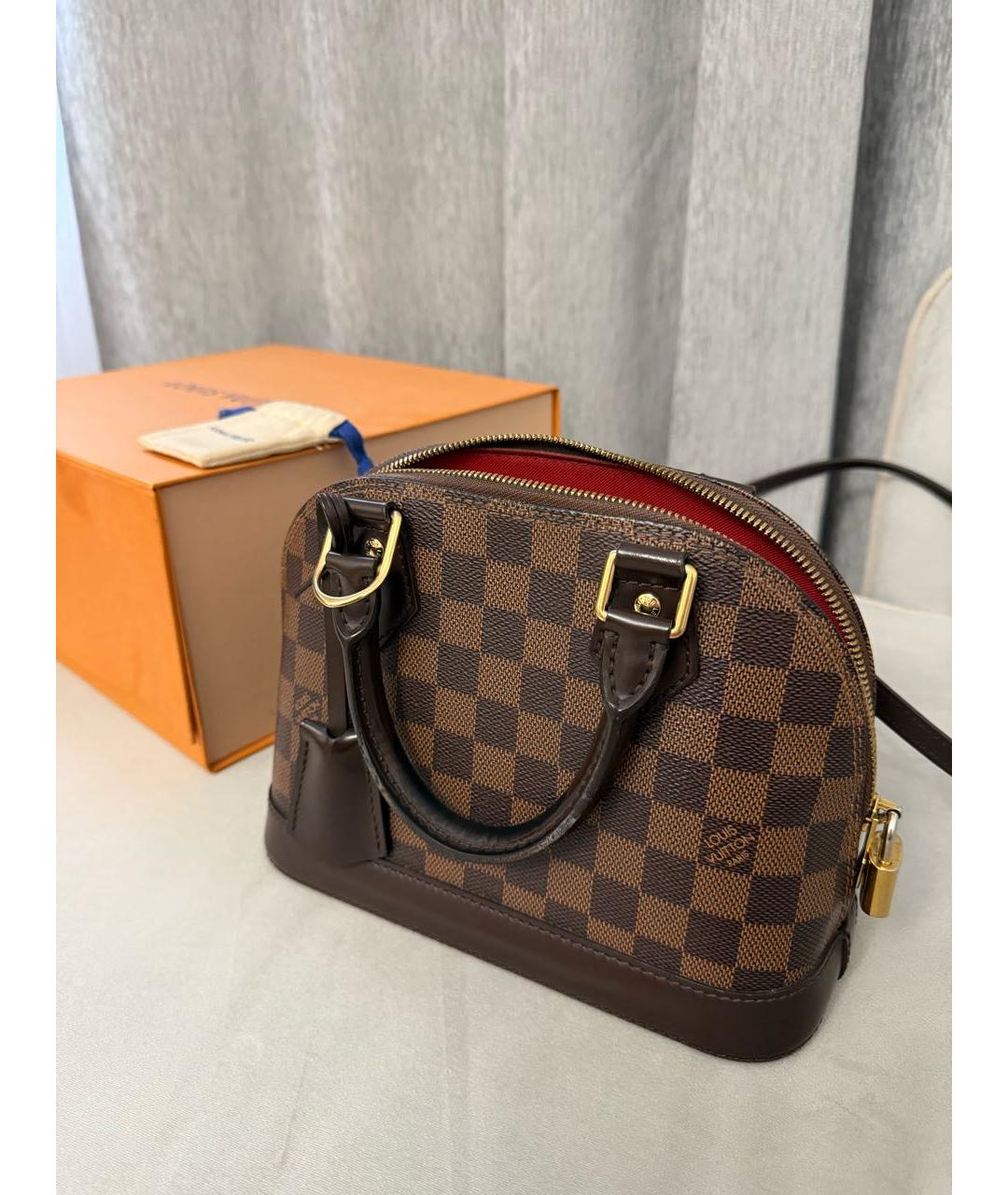 LOUIS VUITTON Коричневая сумка с короткими ручками, фото 3