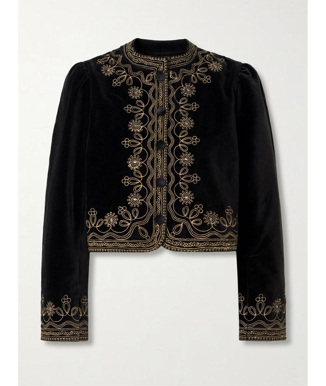 RIXO Черный бархатный жакет/пиджак, фото 6