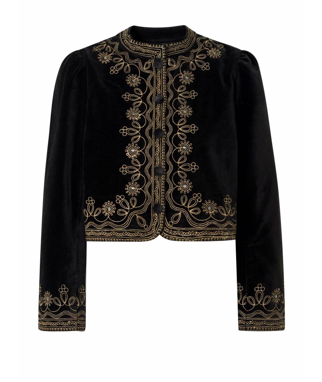RIXO Черный бархатный жакет/пиджак, фото 1