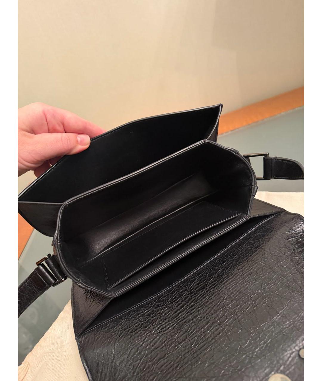 VALENTINO Черная кожаная сумка через плечо, фото 6