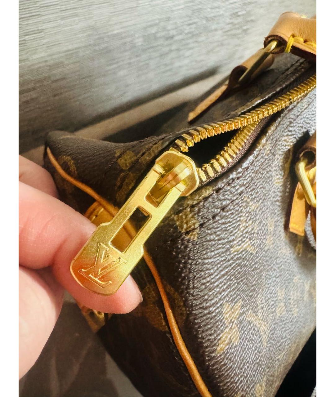 LOUIS VUITTON Коричневая сумка с короткими ручками, фото 4