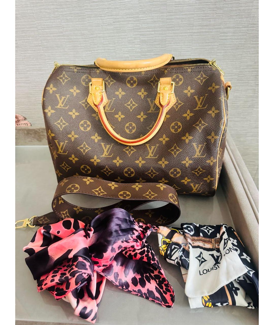 LOUIS VUITTON Коричневая сумка с короткими ручками, фото 9