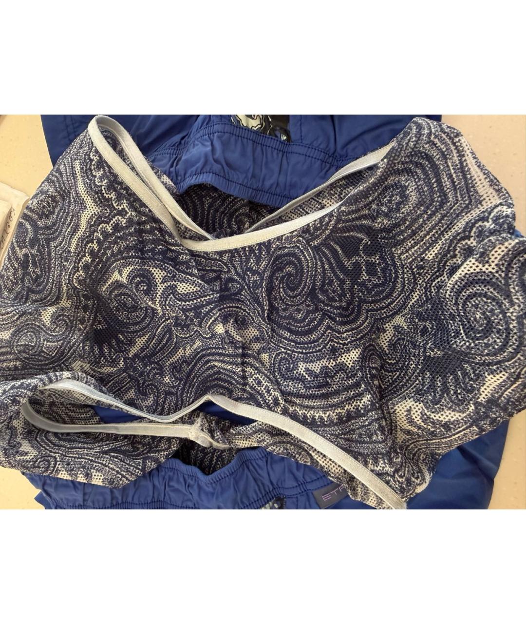 ETRO Синие полиэстеровые шорты, фото 7