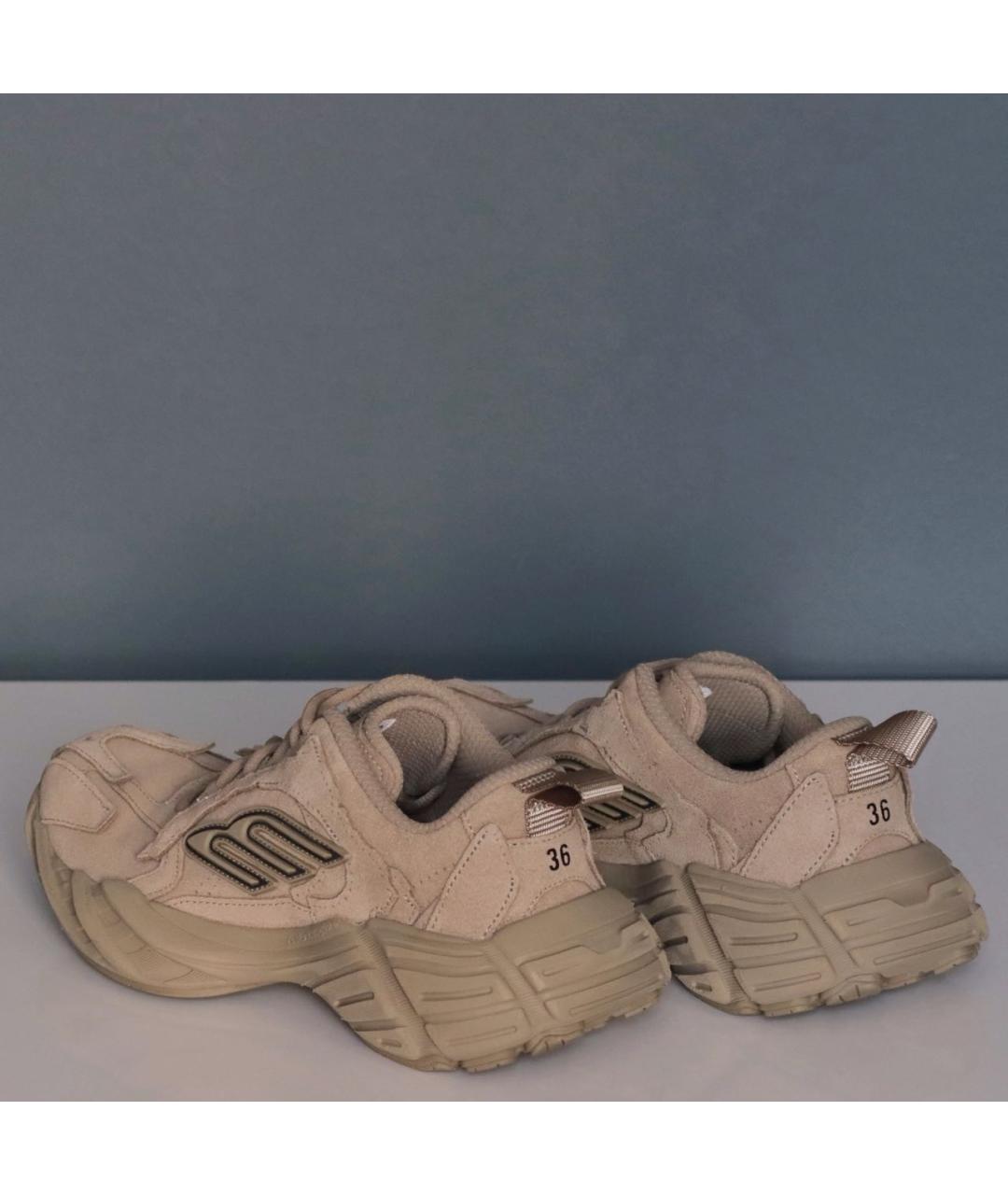 BALENCIAGA Бежевые замшевые кроссовки, фото 6