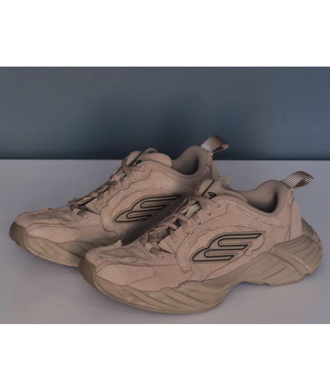 BALENCIAGA Бежевые замшевые кроссовки, фото 3