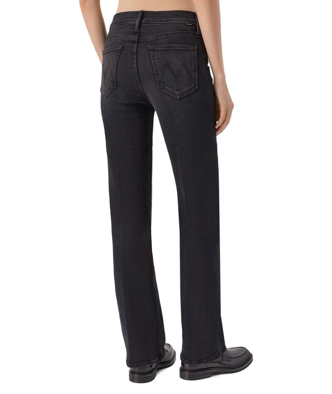 MOTHER Черные хлопко-эластановые прямые джинсы, фото 6