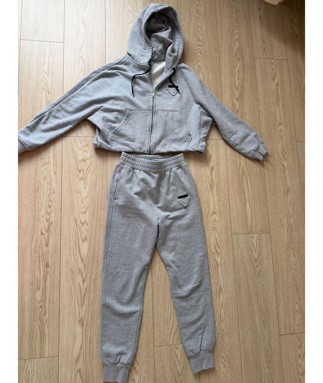 PRADA Серый хлопковый спортивные костюмы, фото 8